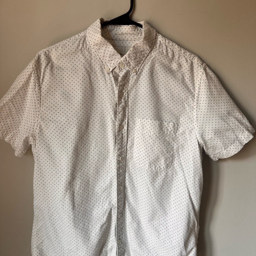 American Eagle Outfitters White Polka Dot Shirt